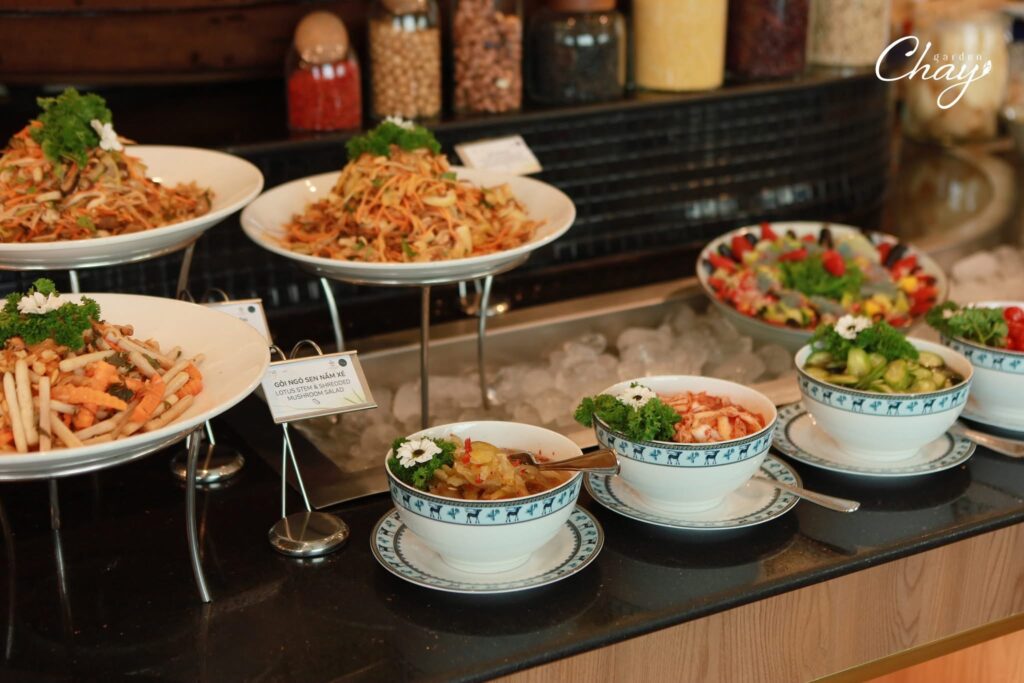 buffet, món chay, đa dạng, nhà hàng